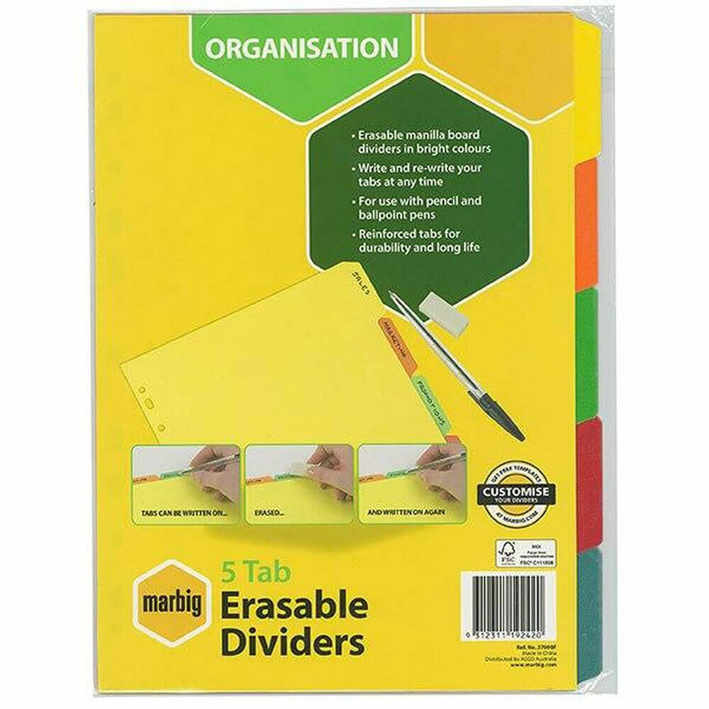 Dividers borrables de Marbig Manilla (A4)