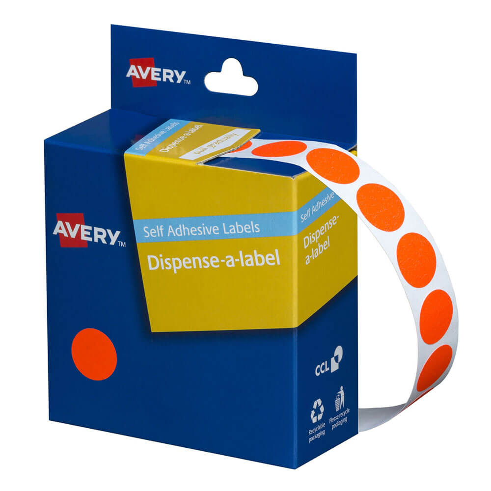 Avery selvklebende prikketiketter 14mm (700pcs)