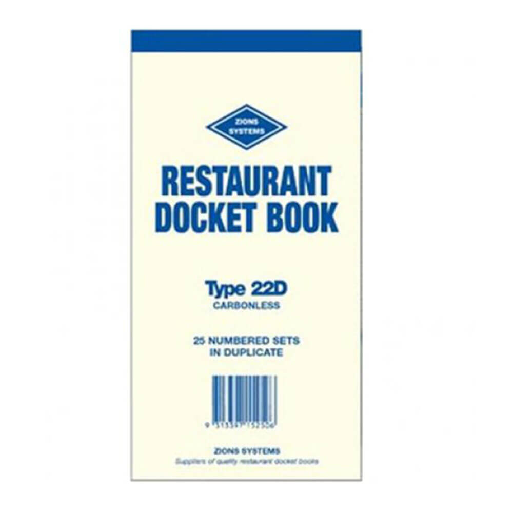 Zions karbonløs duplikatrestaurant Docket Book