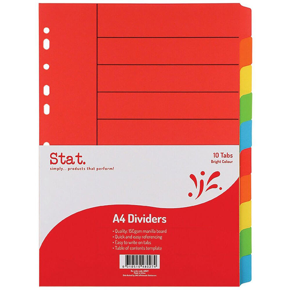 STAT MANILLA DIVIDERS A4 (colori vivaci)