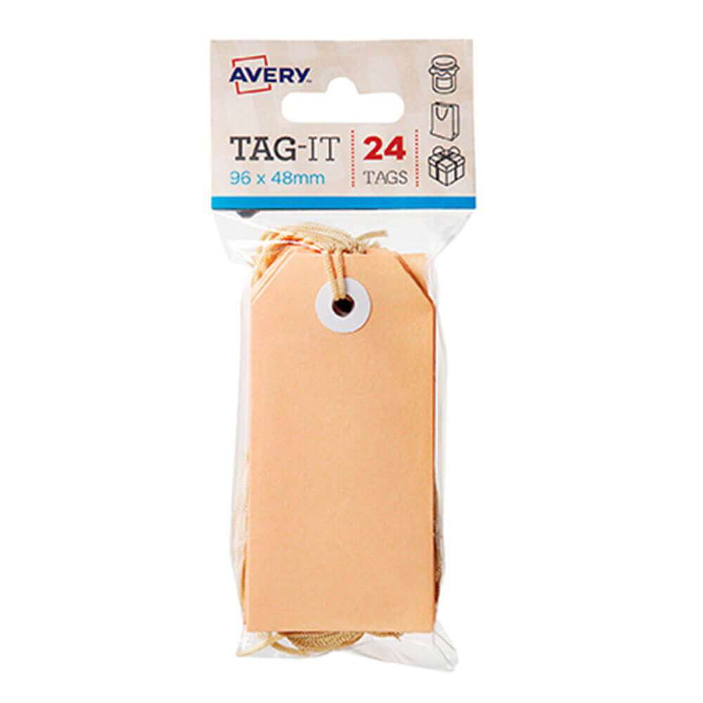 Avery -taggar med String 24pk (96x48mm)