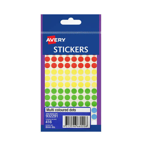 Avery F/P Dot Label 8mm (Pack of 10)