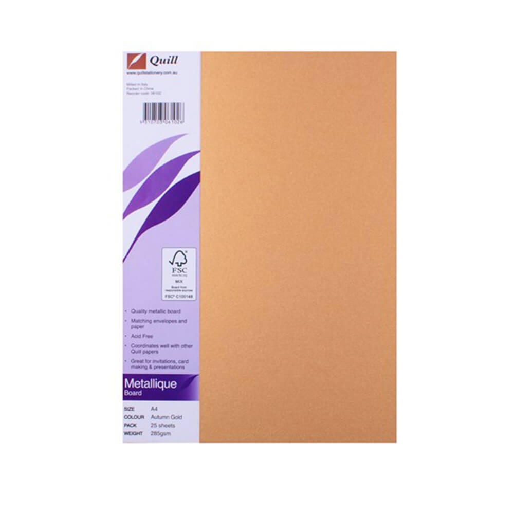 Quill A4 Metallique Board 285gsm (Pack of 25)