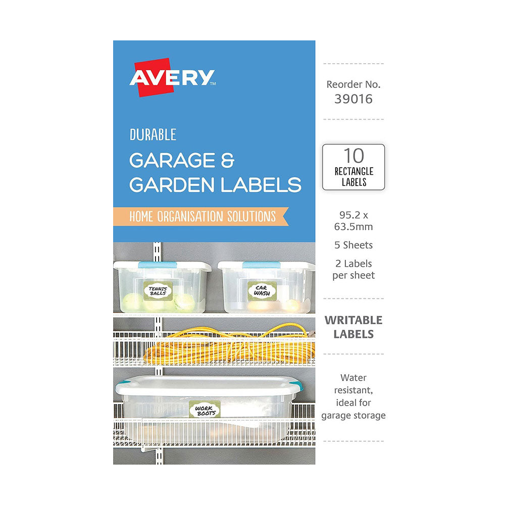 Avery Writable Garage Labels 10pcs (95x64 mm)