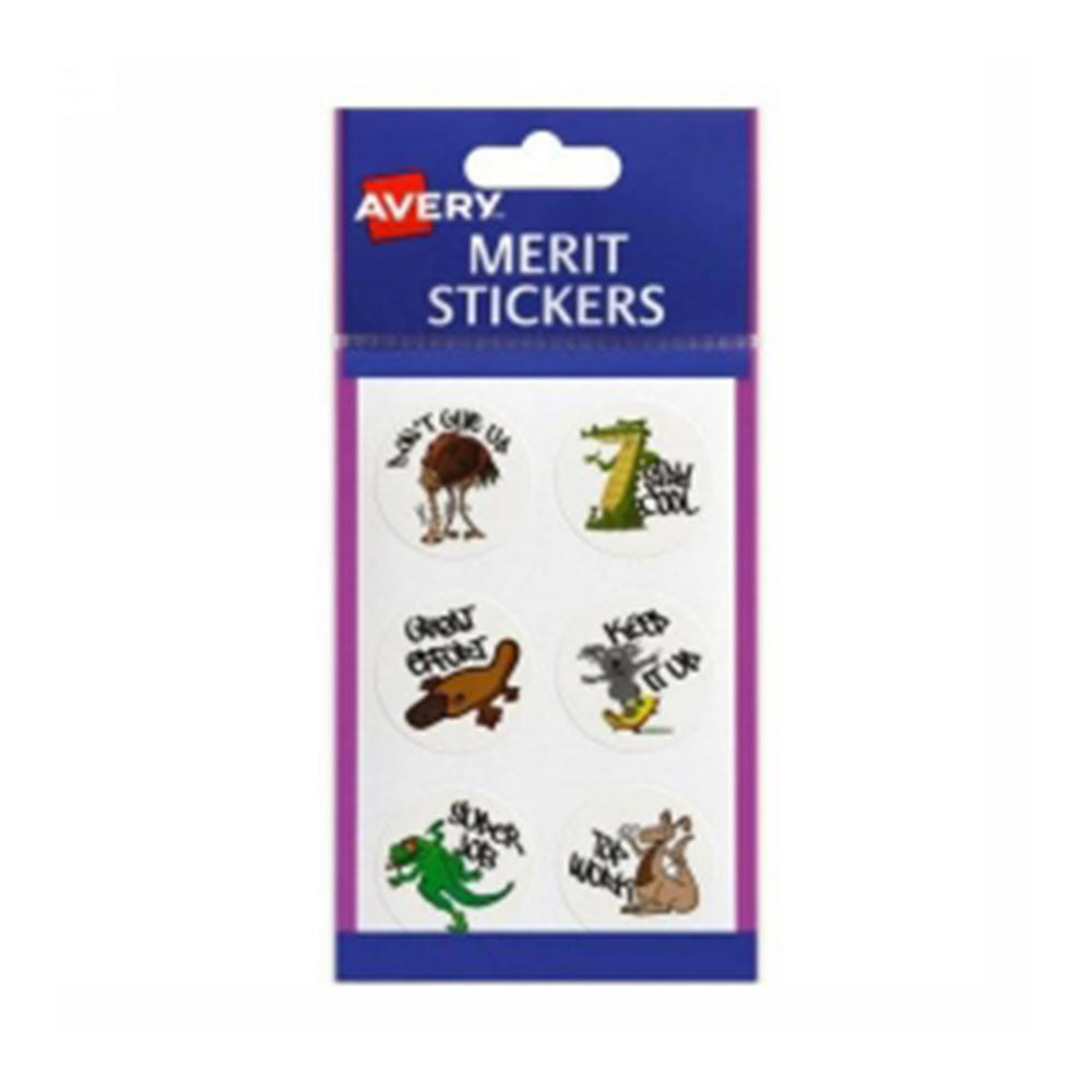 Avery Permanent Round Animals Merit adesivos 96pcs