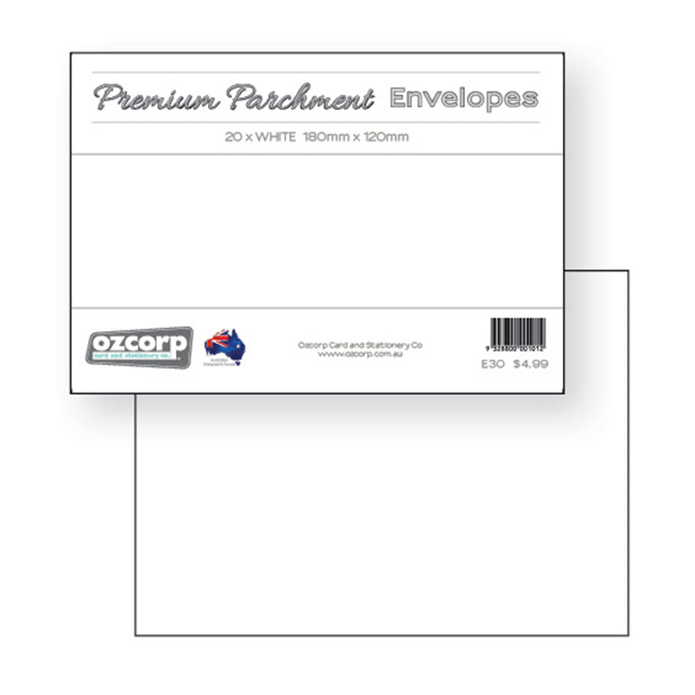 Ozcorp C6 Enveloppe de parchemin premium 20pcs (18x12cm)