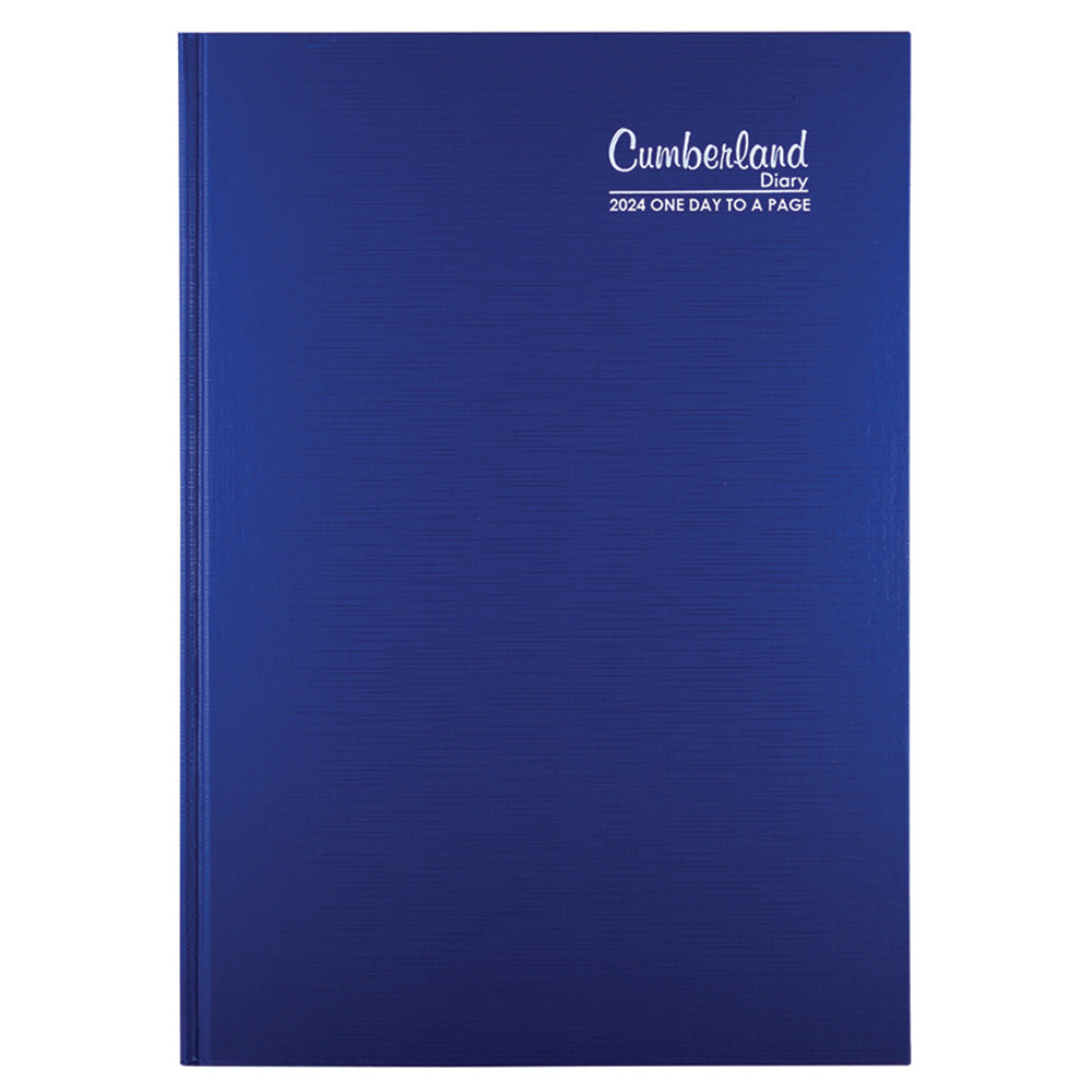 Cumberland Premium CaseBound A4 2024 Diary (blauw)