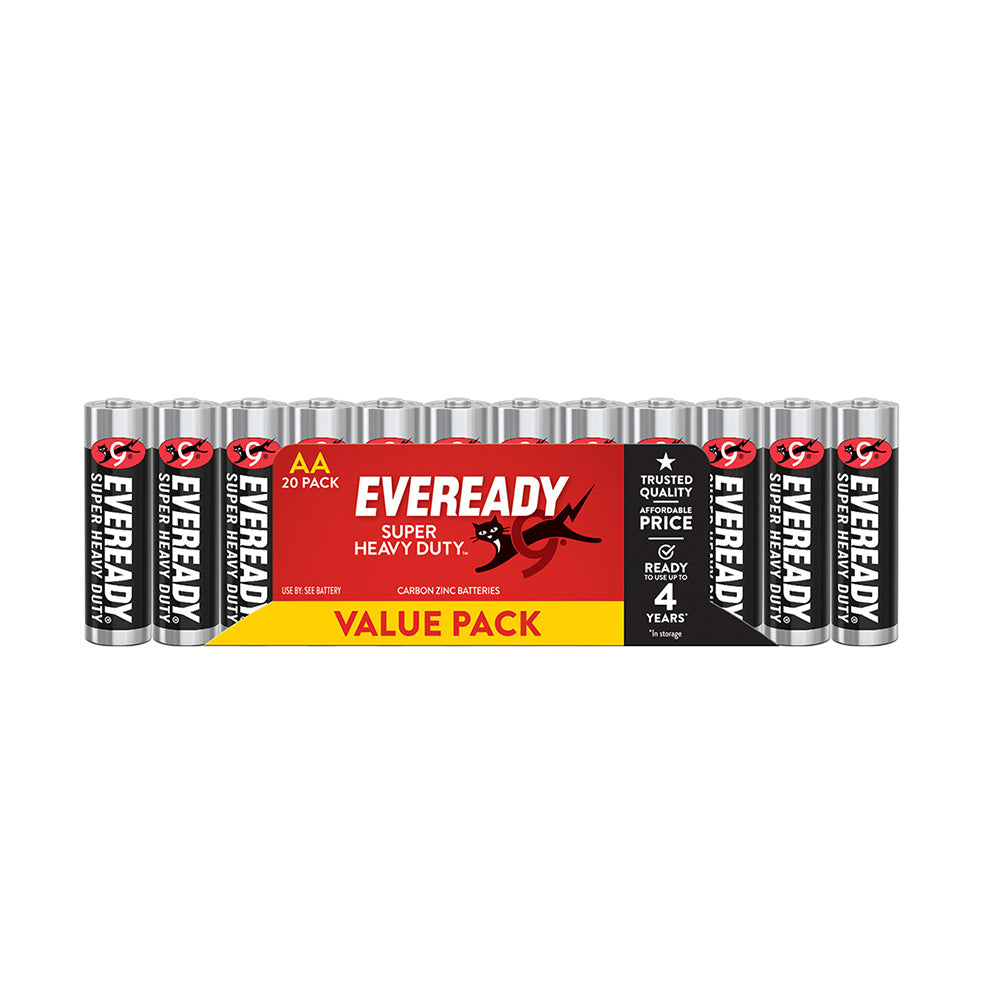 Batería de servicio super pesado de Eveready 20pcs (negro)