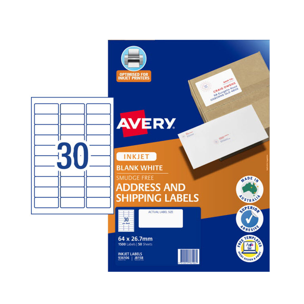 Avery Quick Peel Inkjet Addressing Label 50pcs