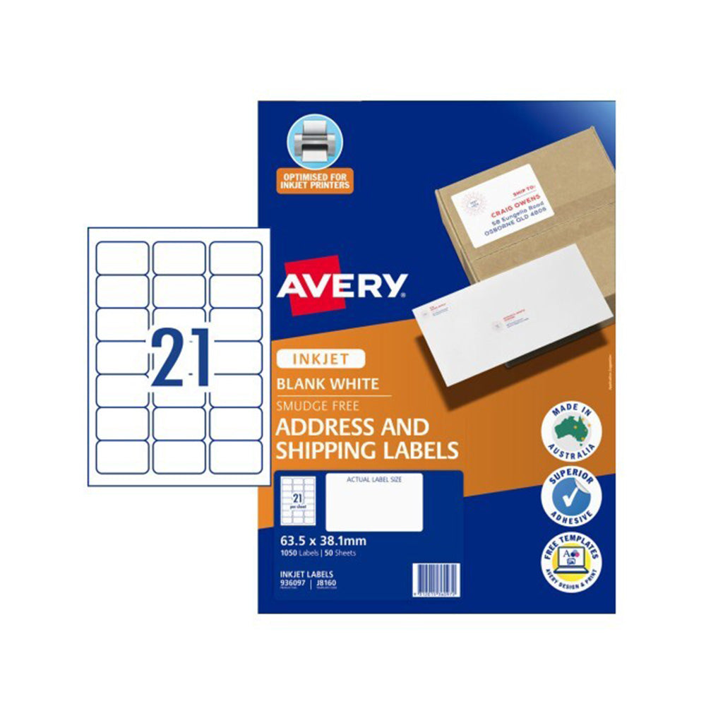 Etykieta Avery dla drukarki Inkjet 50pcs