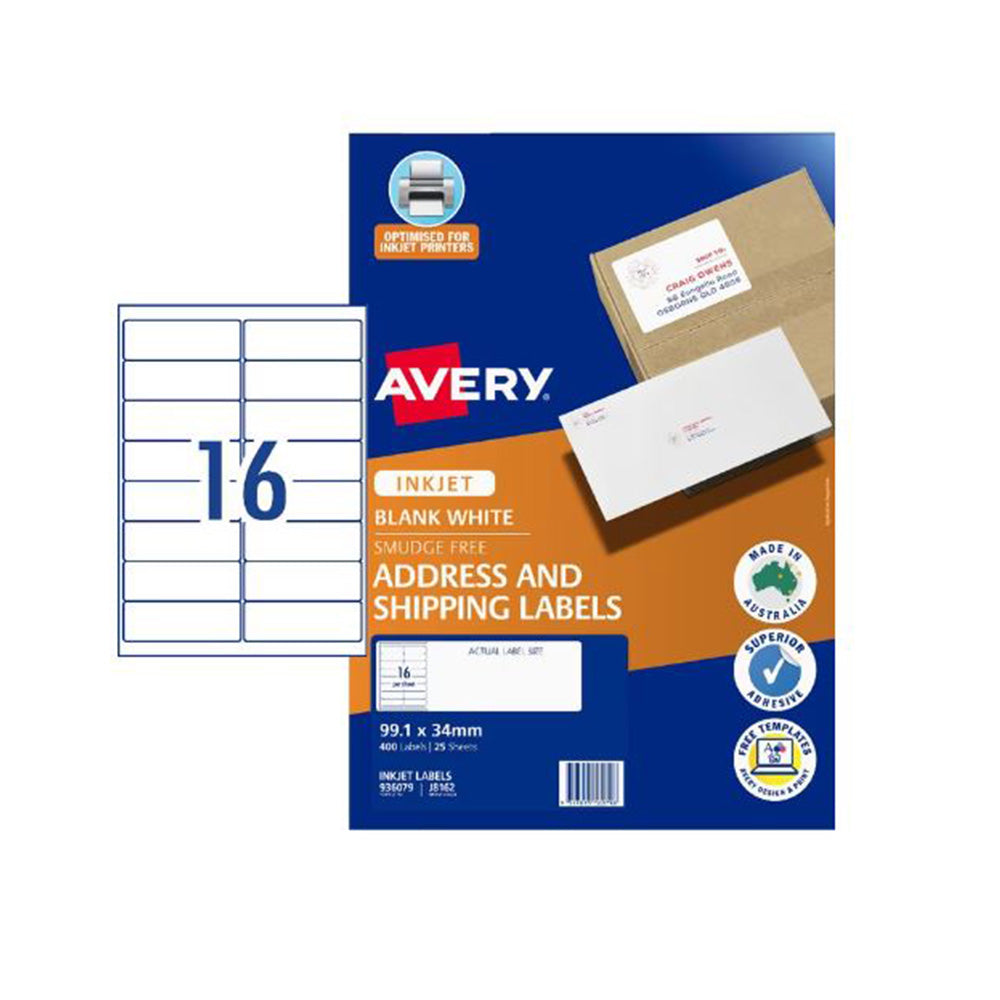 Avery Inkjet Indirizzo Etichetta 25pcs