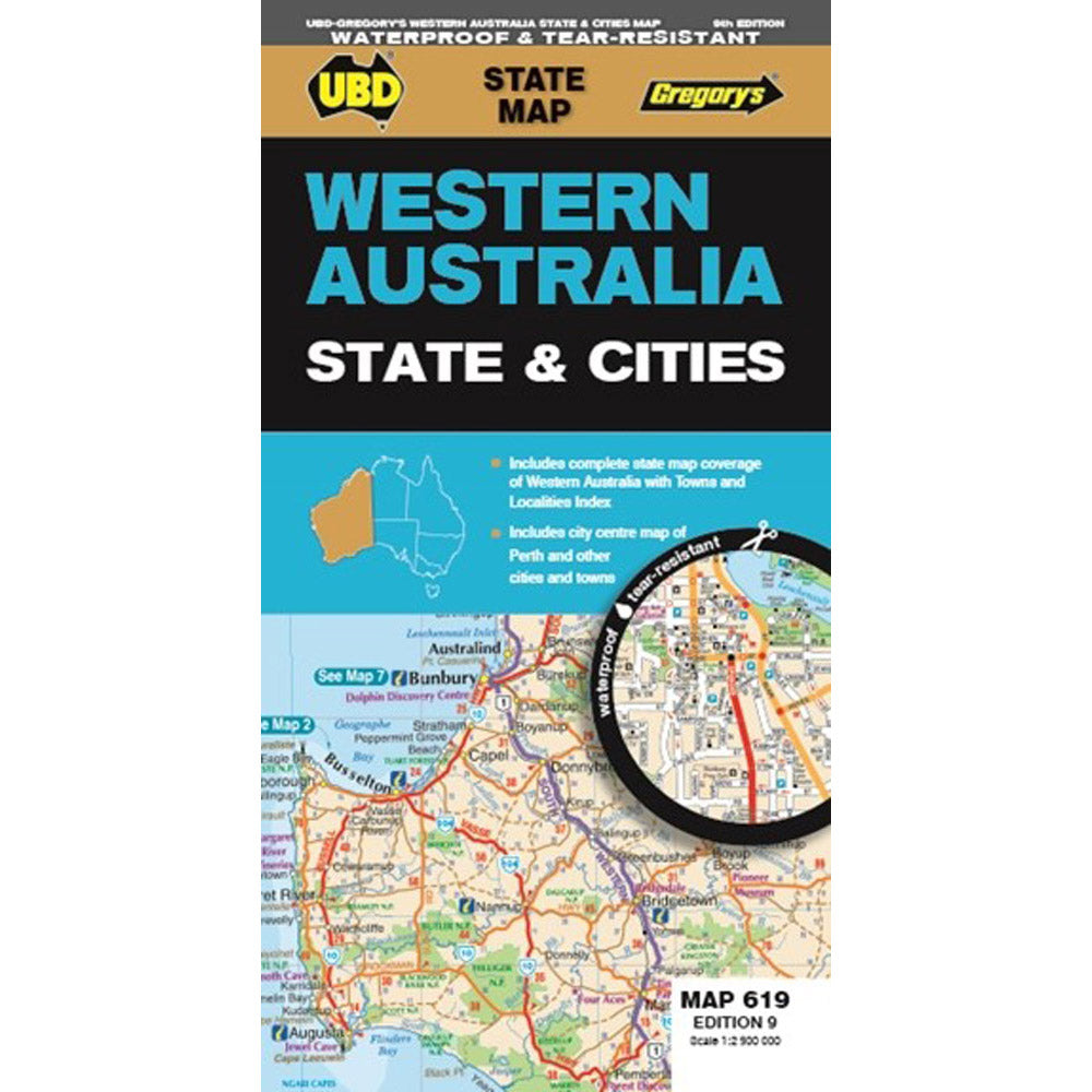 UBD Western Australia State and Cities Map 619 9th Edition