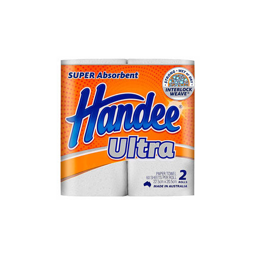 Handee 2-Ply Twin Pack Kitchen Paper Towel 60s