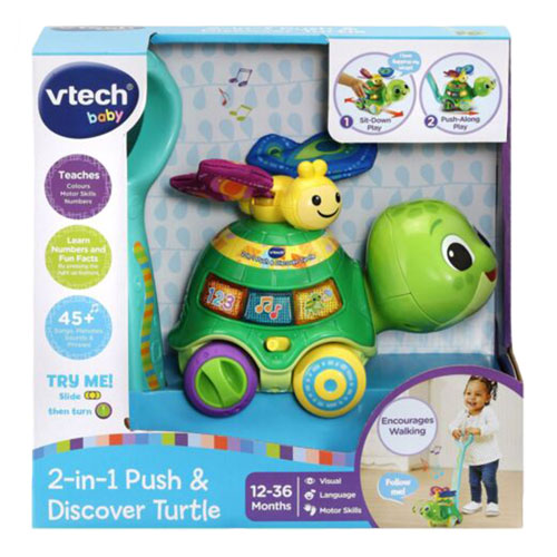 Vtech 2-in-1 Push & Explore Turtle Learning Toy