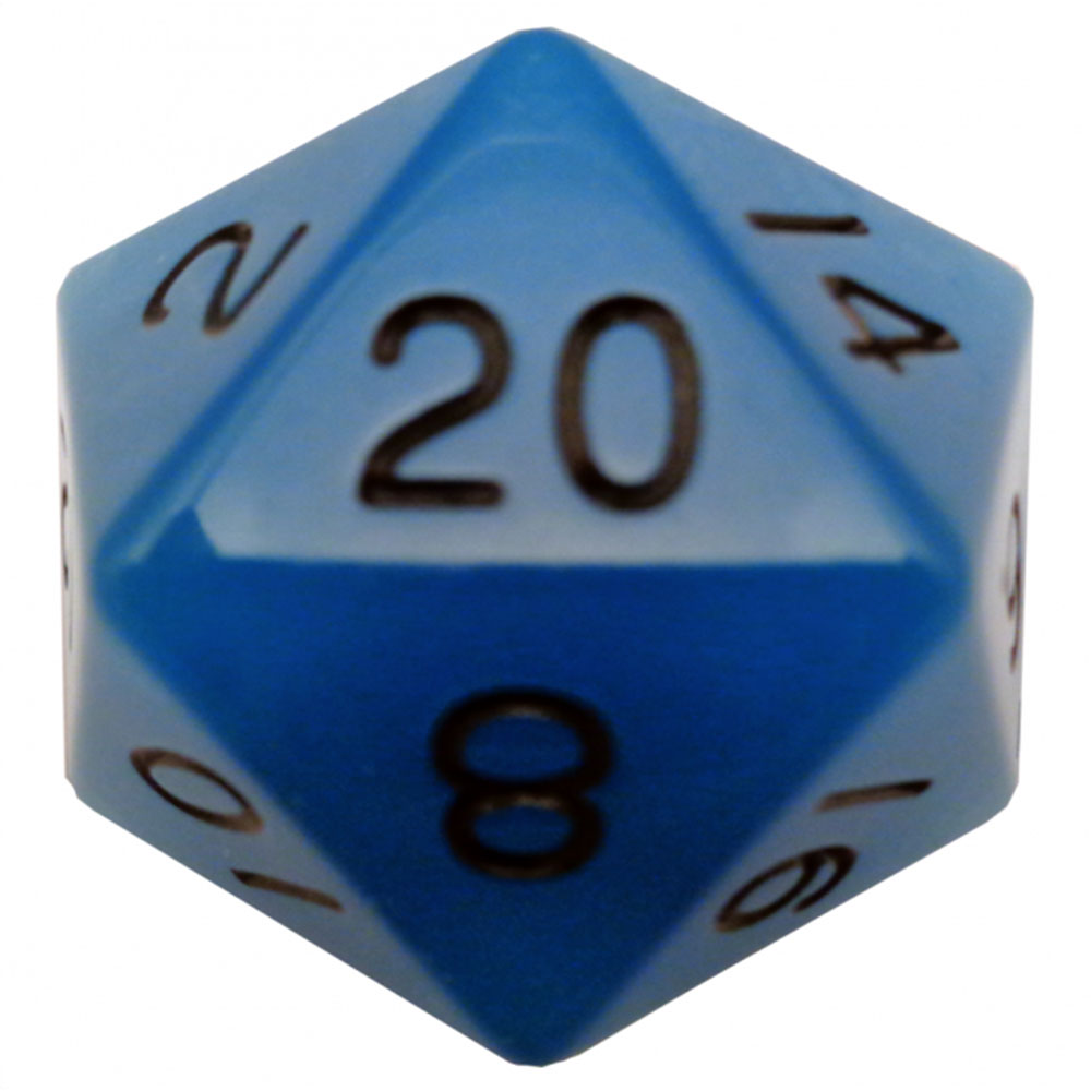 MDG GLOW MEGA ACRYLIC D20 DICE 35 mm