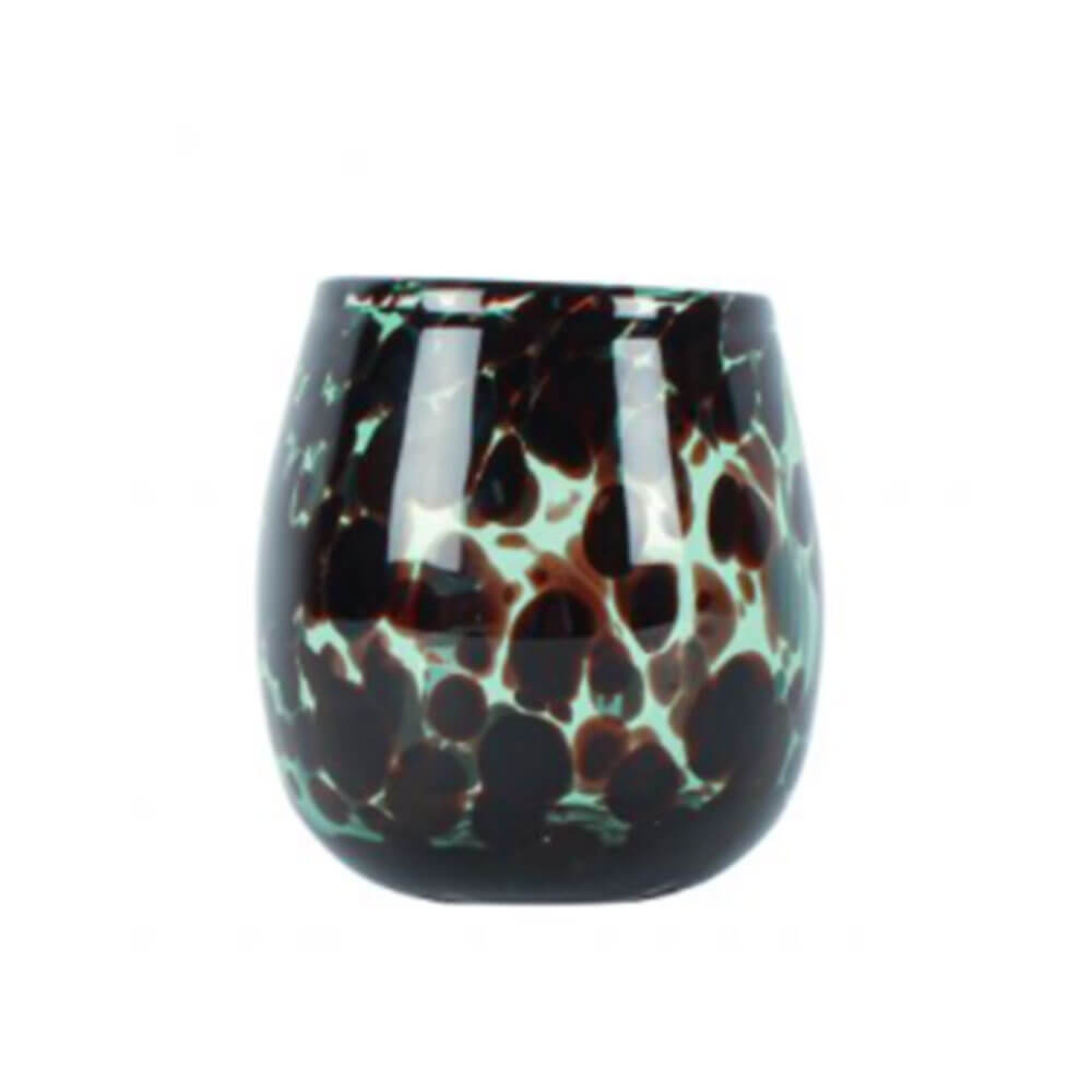 Arlo Emerald Leopard Print Vaso