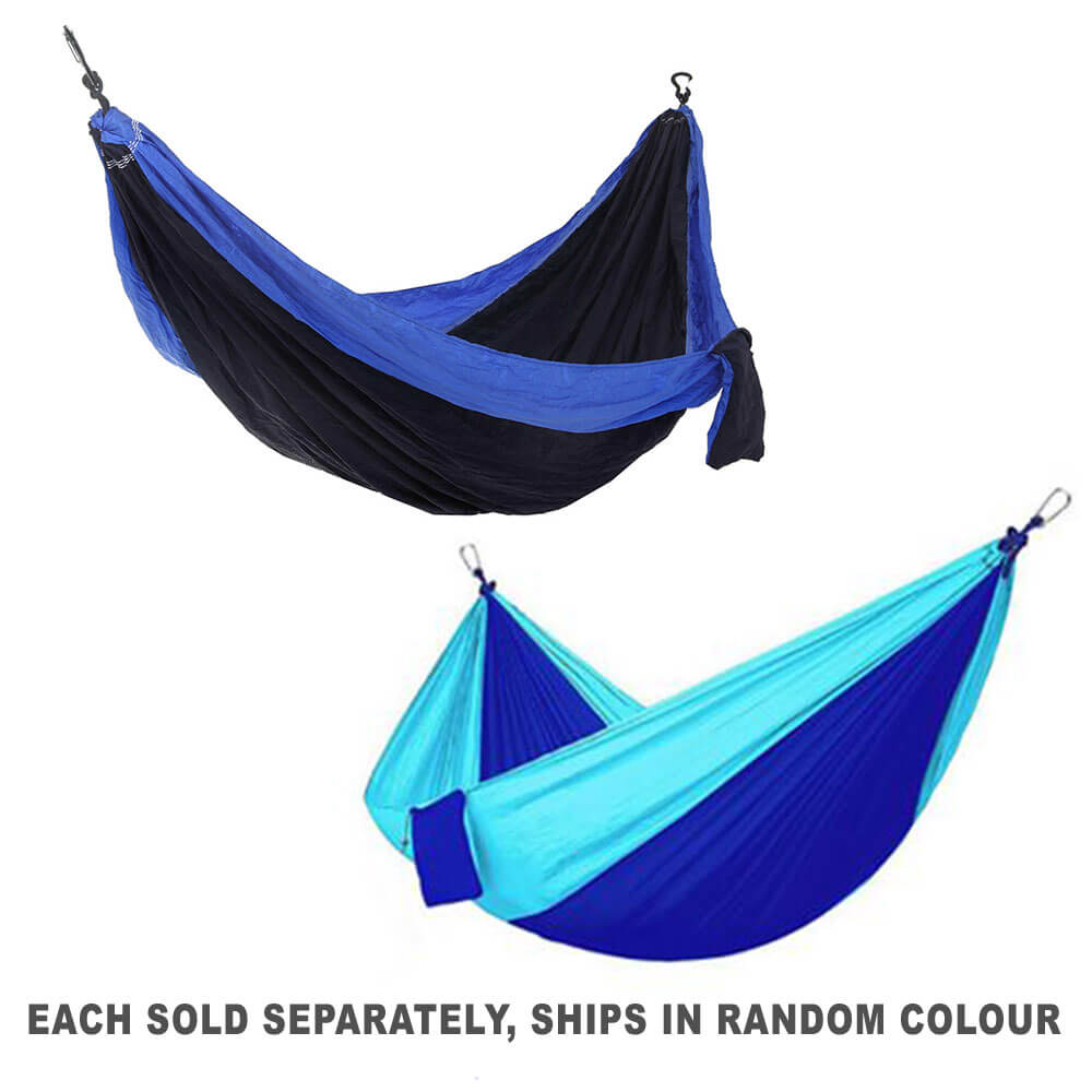 Travel Double Hammock w/ Carry Bag Plyster 2 Asst 270x135cm