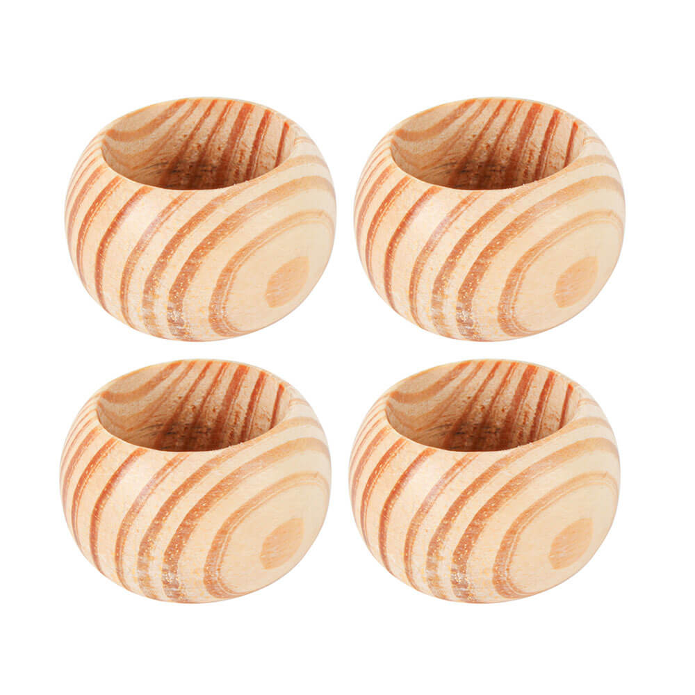 Julia Wooden Napkin Rings (Set of 4)