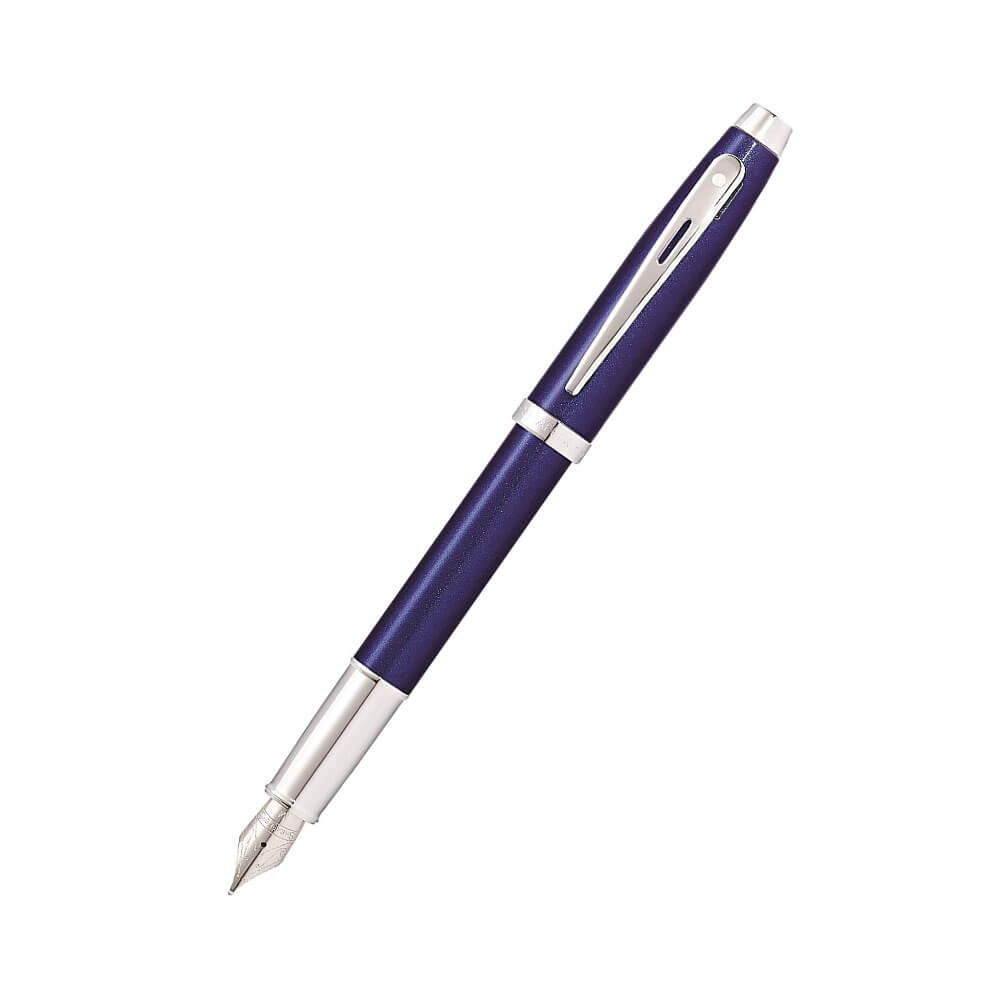 100 Blue Lacquer/Chrome Plated SS Pen