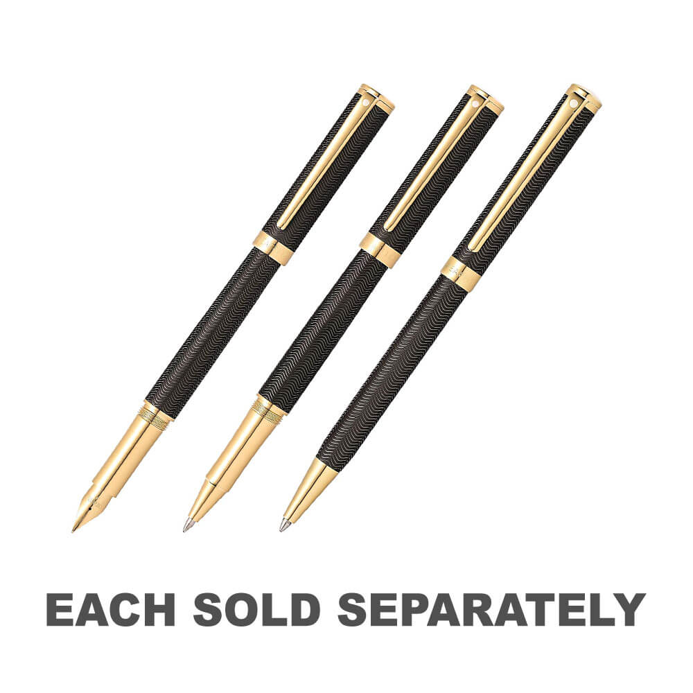 Intensity Engraved Matte Black/Gold Trim Pen