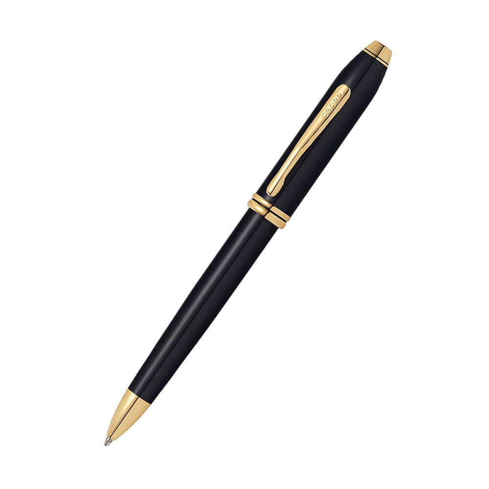 Townsend 23ct Gold Plated Black Lacquer Pen