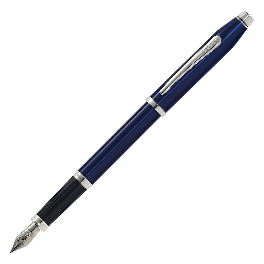 Century ll Blue Lacker Fountain Pen w/ Chrome Pt