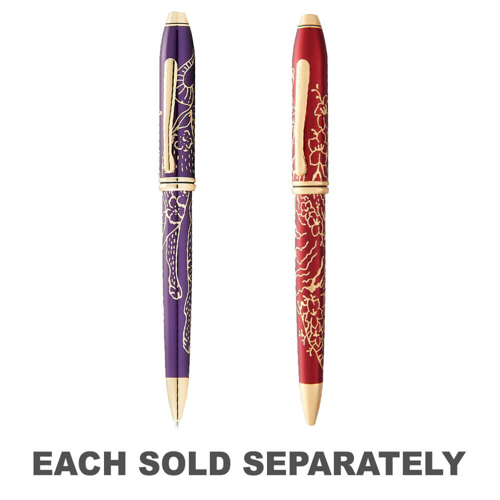 Townsend Plum Lacquer 23ct Zodiac Ballpoint Pen