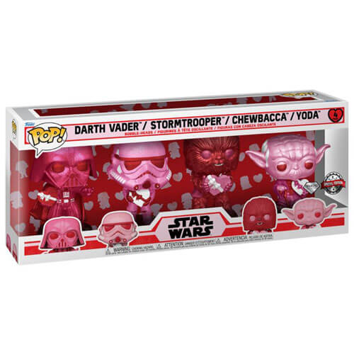 Star Wars Valentine US Exc. Diamond Glitter Pop! Vinyl 4pk