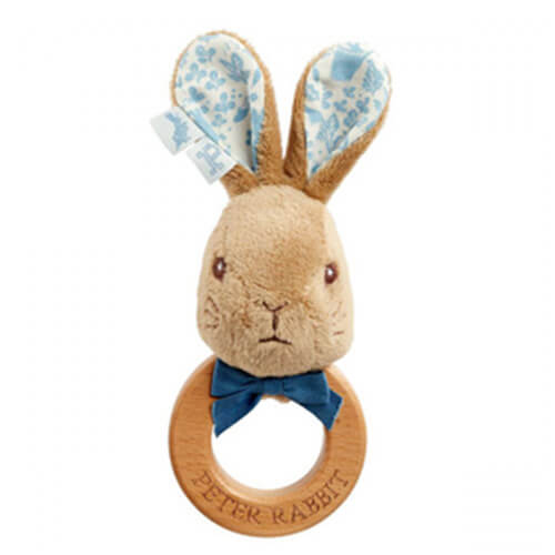 Beatrix Potter Peter Rabbit Signature Wooden Ring Rattle