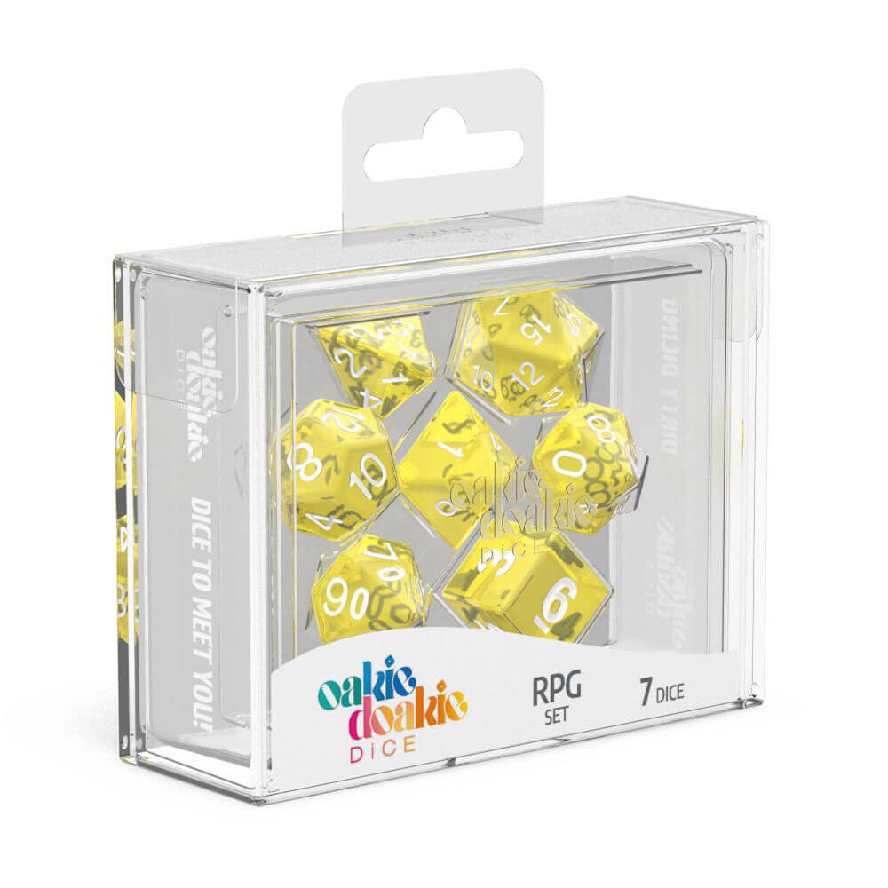 Oakie Doakie RPG définit les dés translucides 7pcs