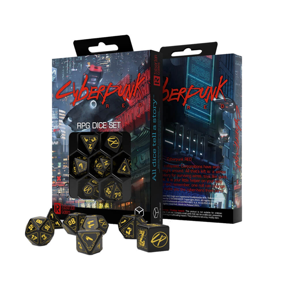 Q Workshop Cyberpunk Red Dice (set van 7)