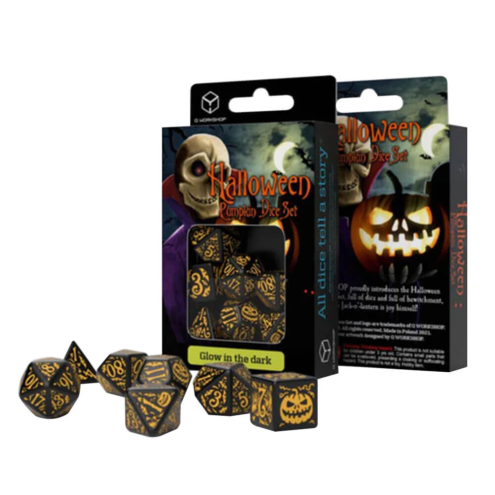 Q Taller Halloween Pumpkin 7 Dice Set