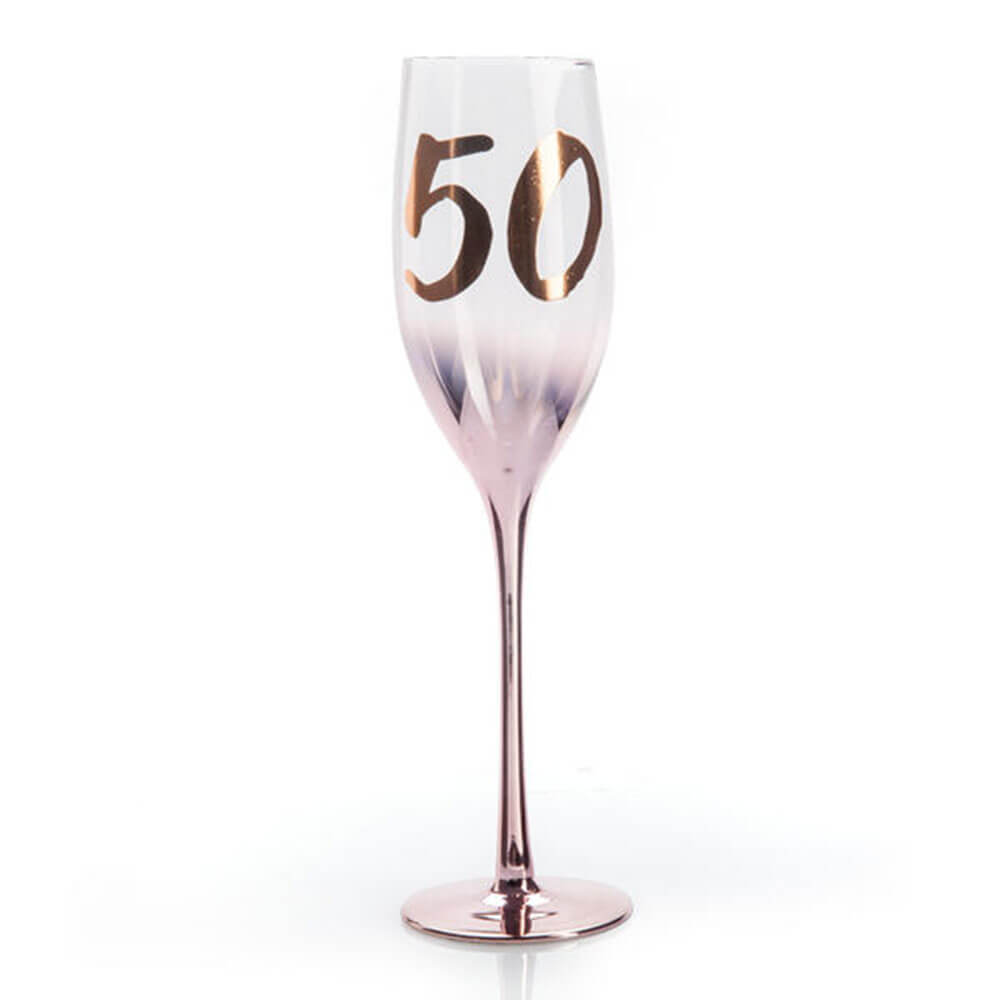 Verre de champagne blush anniversaire