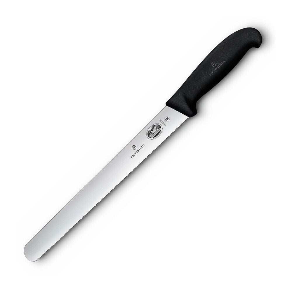 Cuchillo de corte serrado con mango de fribrox (negro)