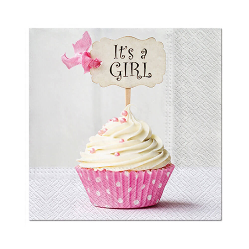 Paw Cupcake Lunch Napkin 33cm (20 pk)