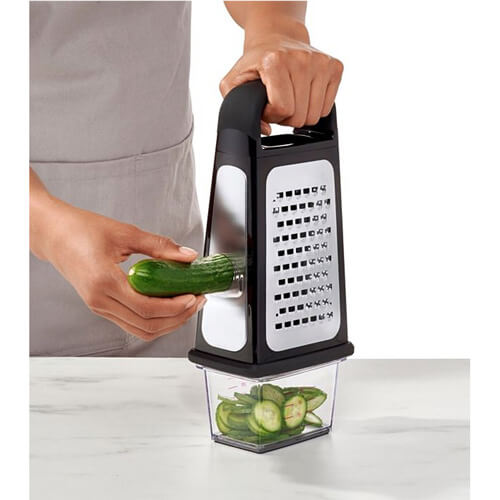 OXO Good Grips Etched Box Grater with Removable Zester