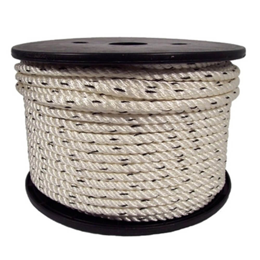 Nylon White + Black Fleck Rope 100m Roll