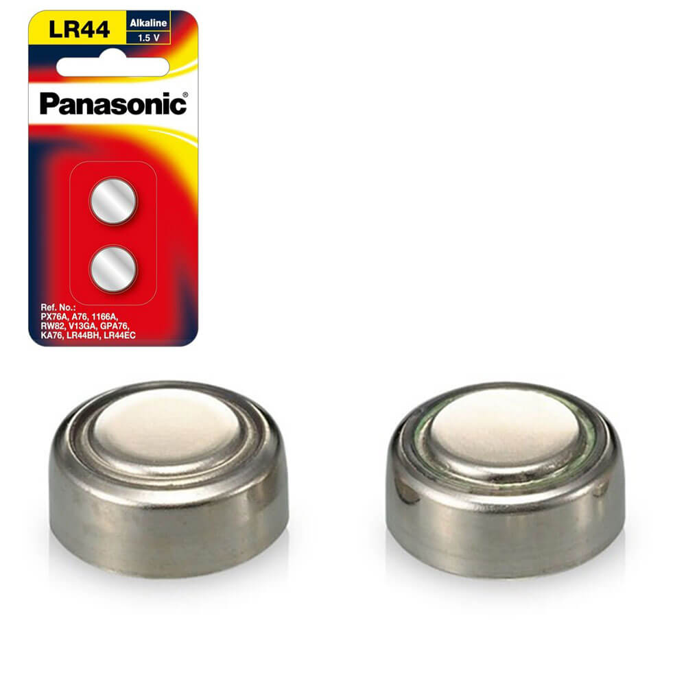 2 pack Panasonic LR44 Alkaline Button Battery