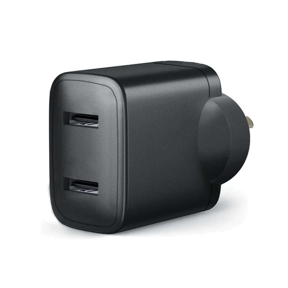 Podwójny adapter zasilający USB Black (5VDC)