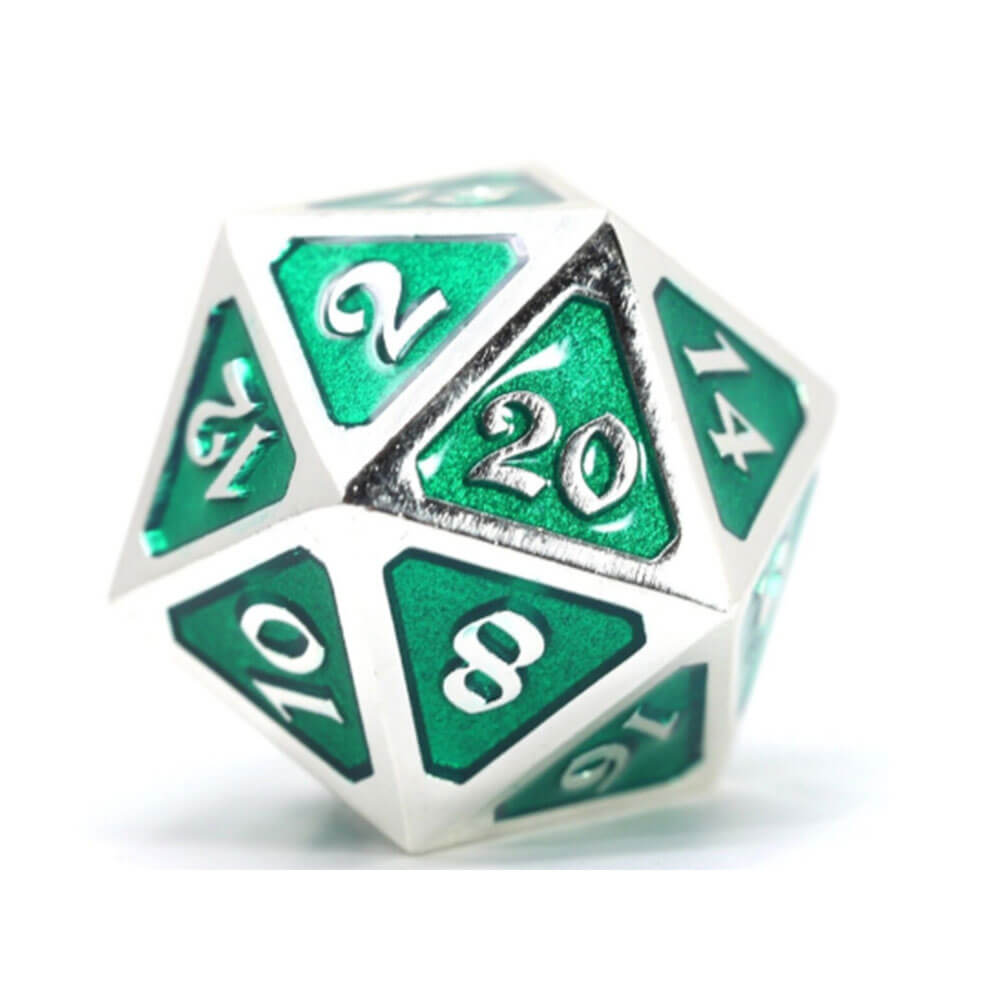 D20 Dice Metal Mythica Platinum (singolo)