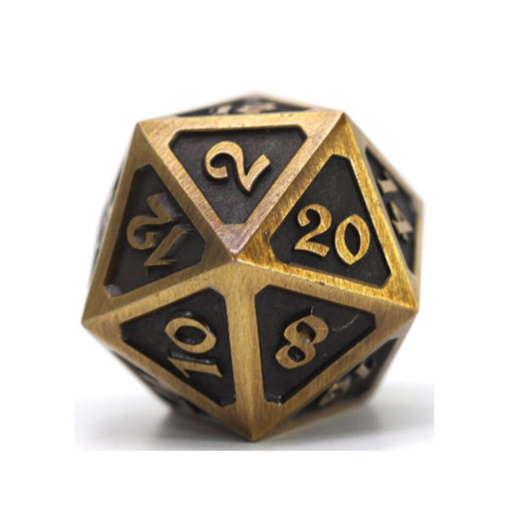 D20 muore dice hard meta metal mitico battleworn (singolo)