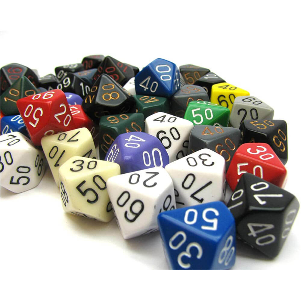 D10 Dice Dice assorti Poly (50 dés)