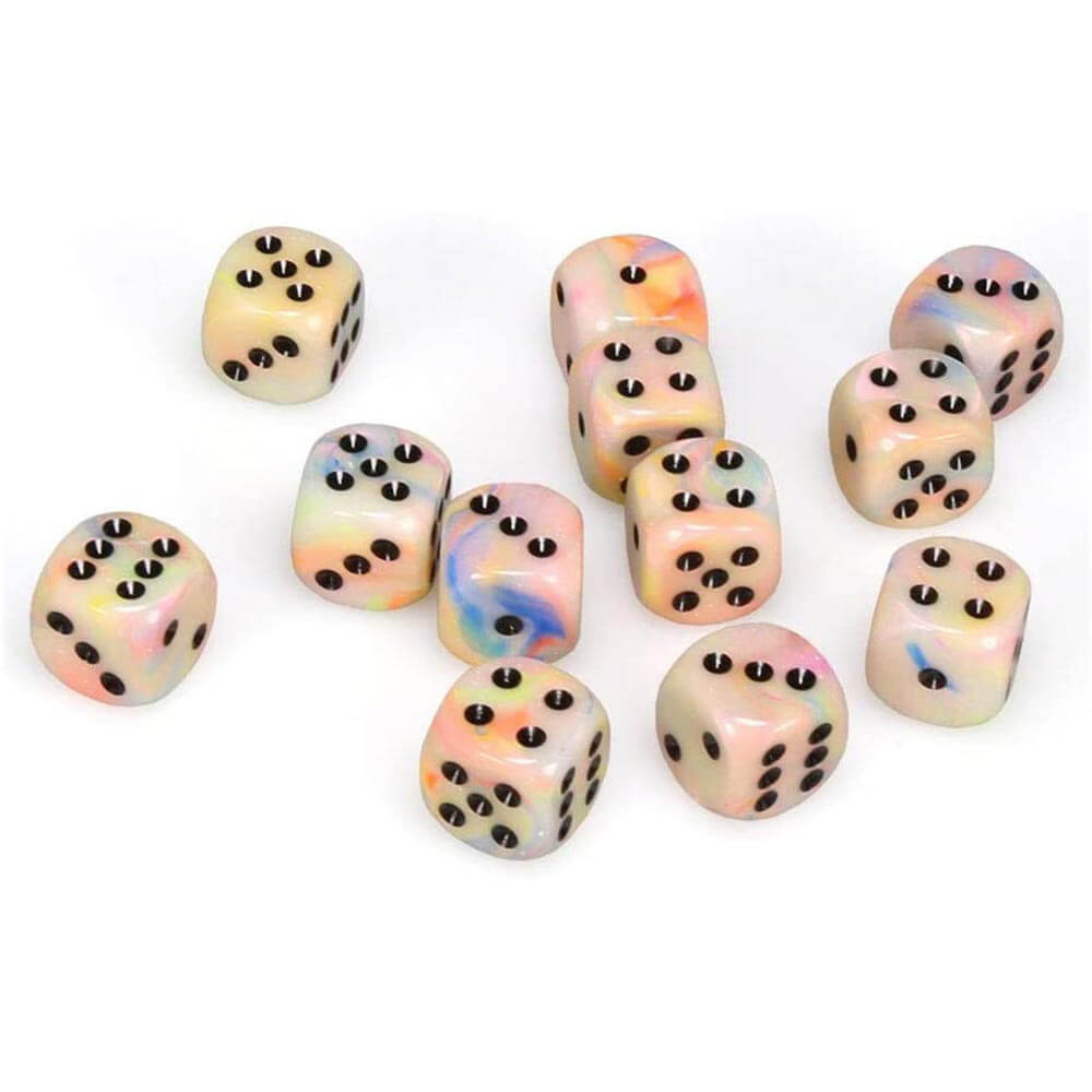 D6 Dice Festive 16 mm (12 dados)