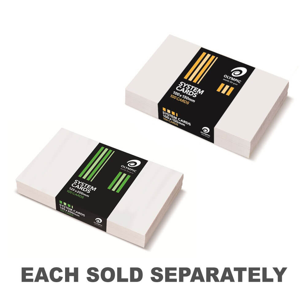 Olympic System Cards Plain White (100pk)