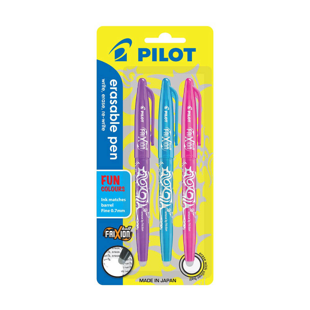 Piloto Frixion Pen Medium 1.0 mm 3pk