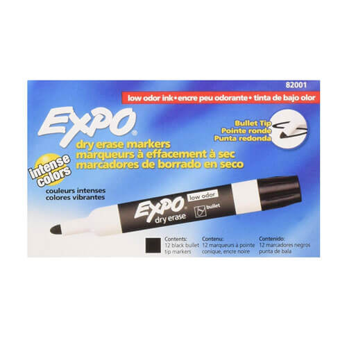 Expo Low Odor Bullet Tip Whiteboard Marker 12pk