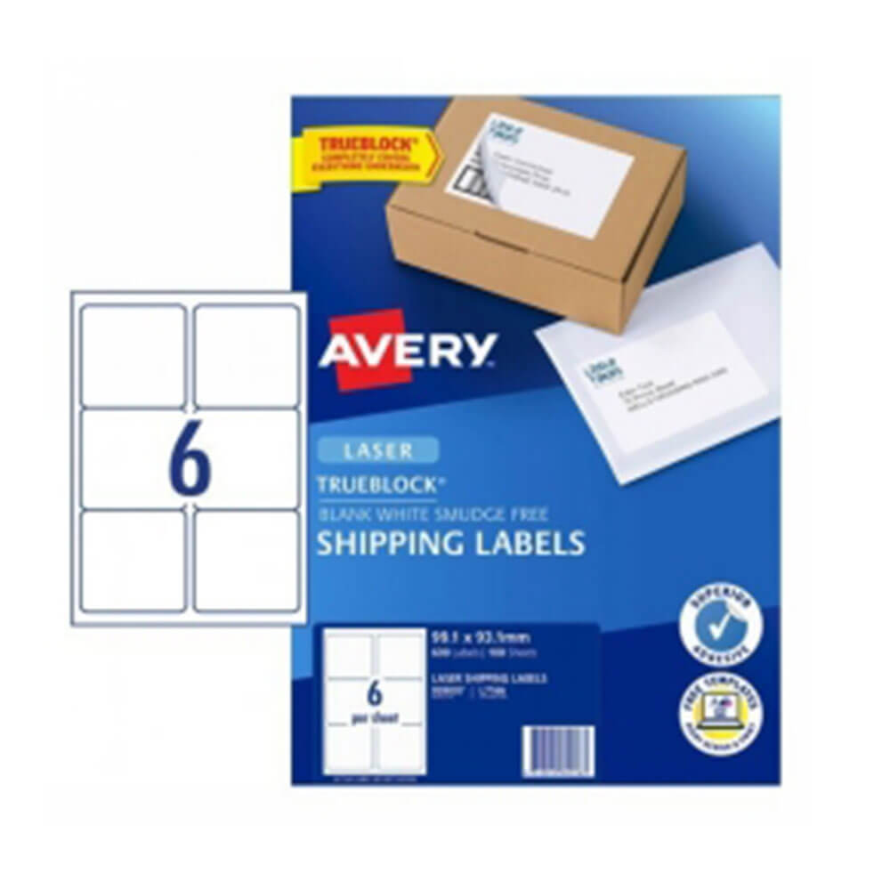 Rótulo de frete Avery White 100pk