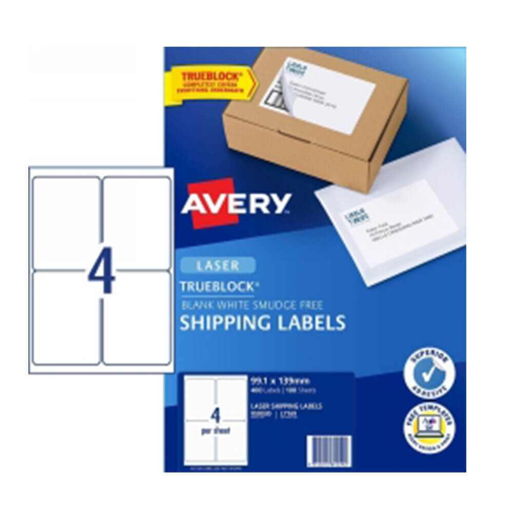 Avery scheepvaartlabel wit 100pk