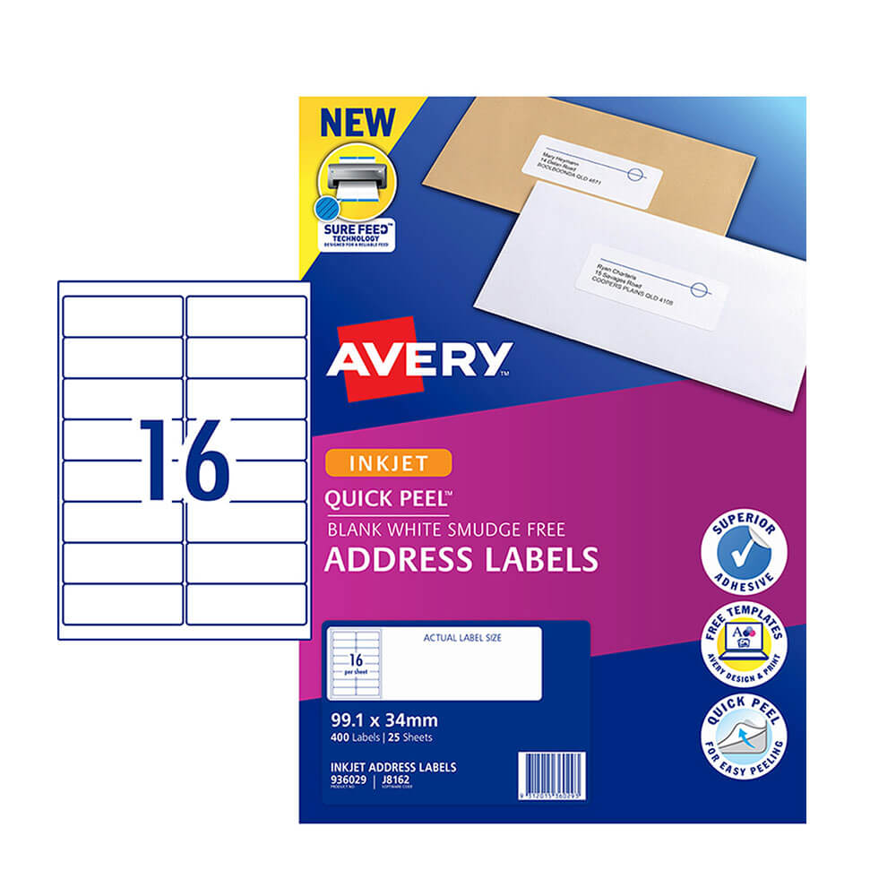  Avery Inkjet-Adressetikett (25 Stück)