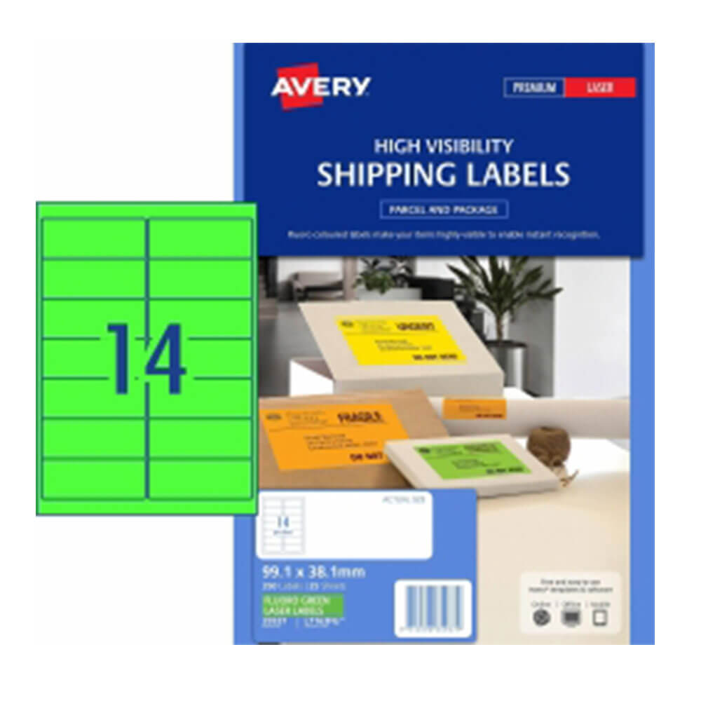 Avery Hög Synlighetsfraktetikett 25PK 14/Sheet